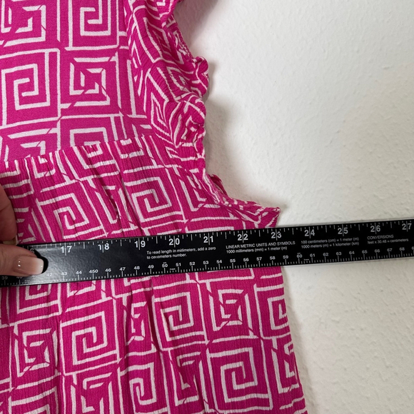 Savanna Jane Embroidered Mini Shift Dress 2X Pink Flutter Sleeve Boho Peasant - Picture 10 of 10